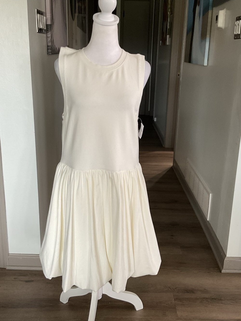American Eagle Outfitters Cream Sleeveless Mini Dress